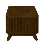 Rectangular Wood Coffee Table for Living Room, 41.5-Inch Coffee Table with Solid Wood Legs, Wood Center Table Tea Table with Open Storage Shelf. Easy Assembly,  Walnut