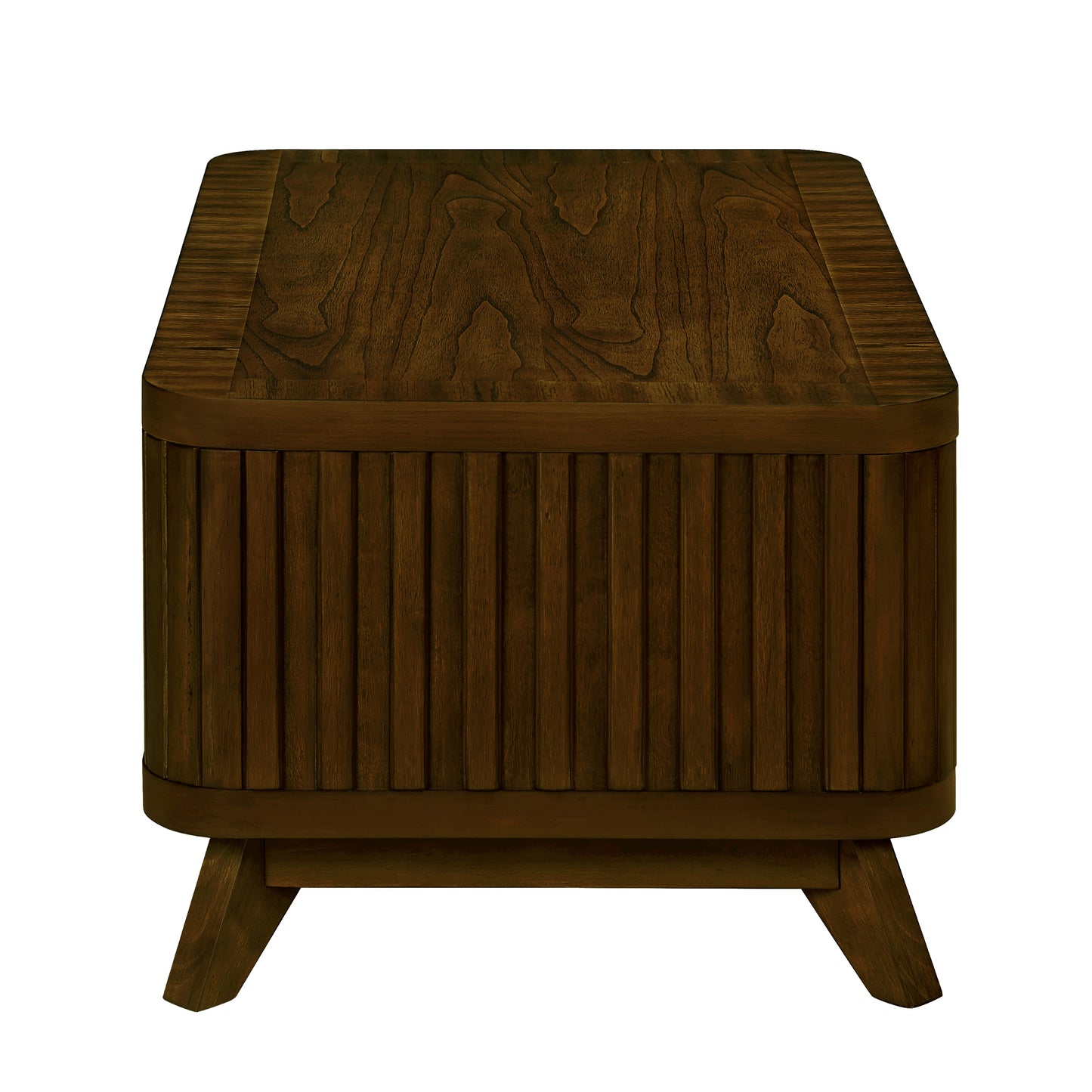 Rectangular Wood Coffee Table for Living Room, 41.5-Inch Coffee Table with Solid Wood Legs, Wood Center Table Tea Table with Open Storage Shelf. Easy Assembly,  Walnut