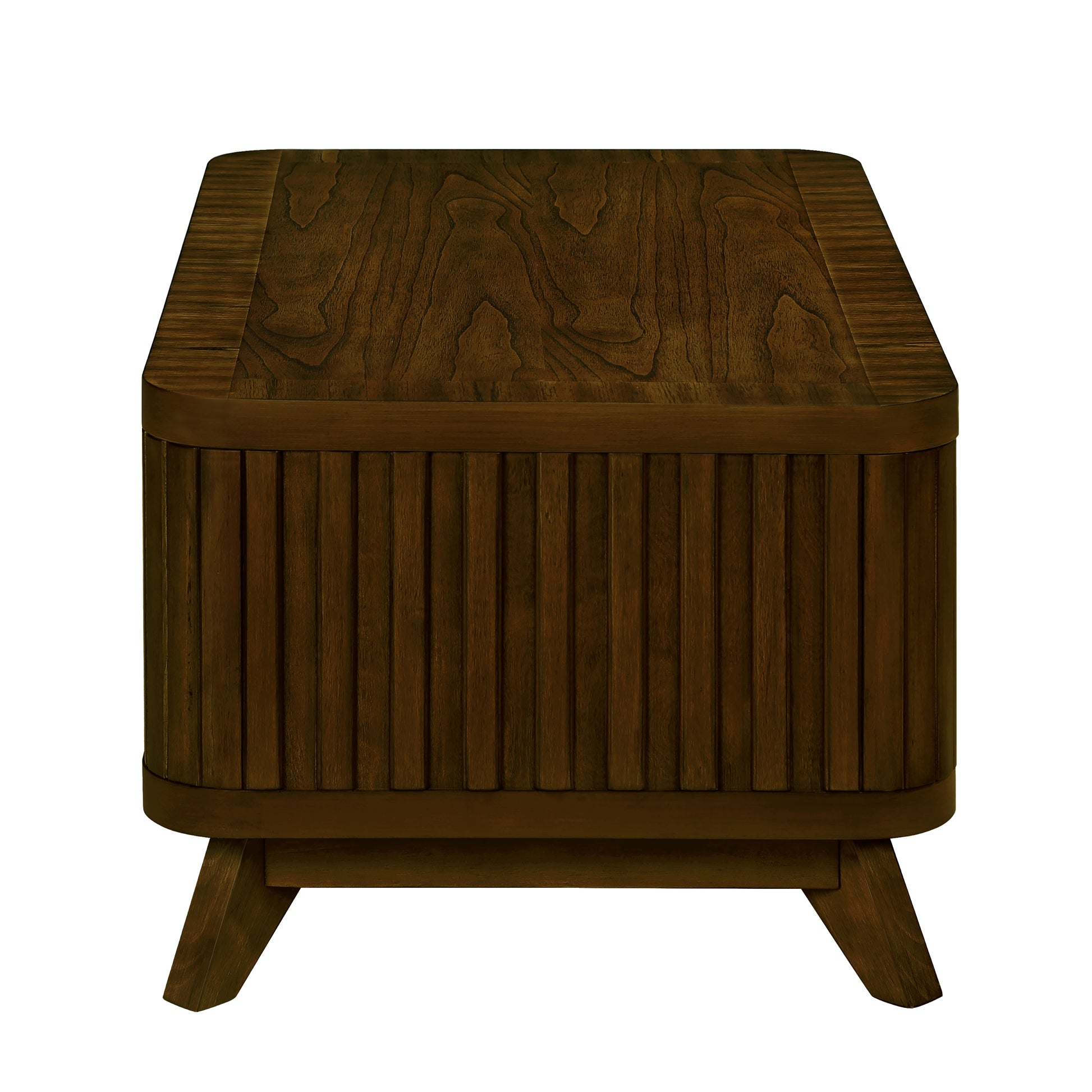 Rectangular Wood Coffee Table for Living Room, 41.5-Inch Coffee Table with Solid Wood Legs, Wood Center Table Tea Table with Open Storage Shelf. Easy Assembly,  Walnut