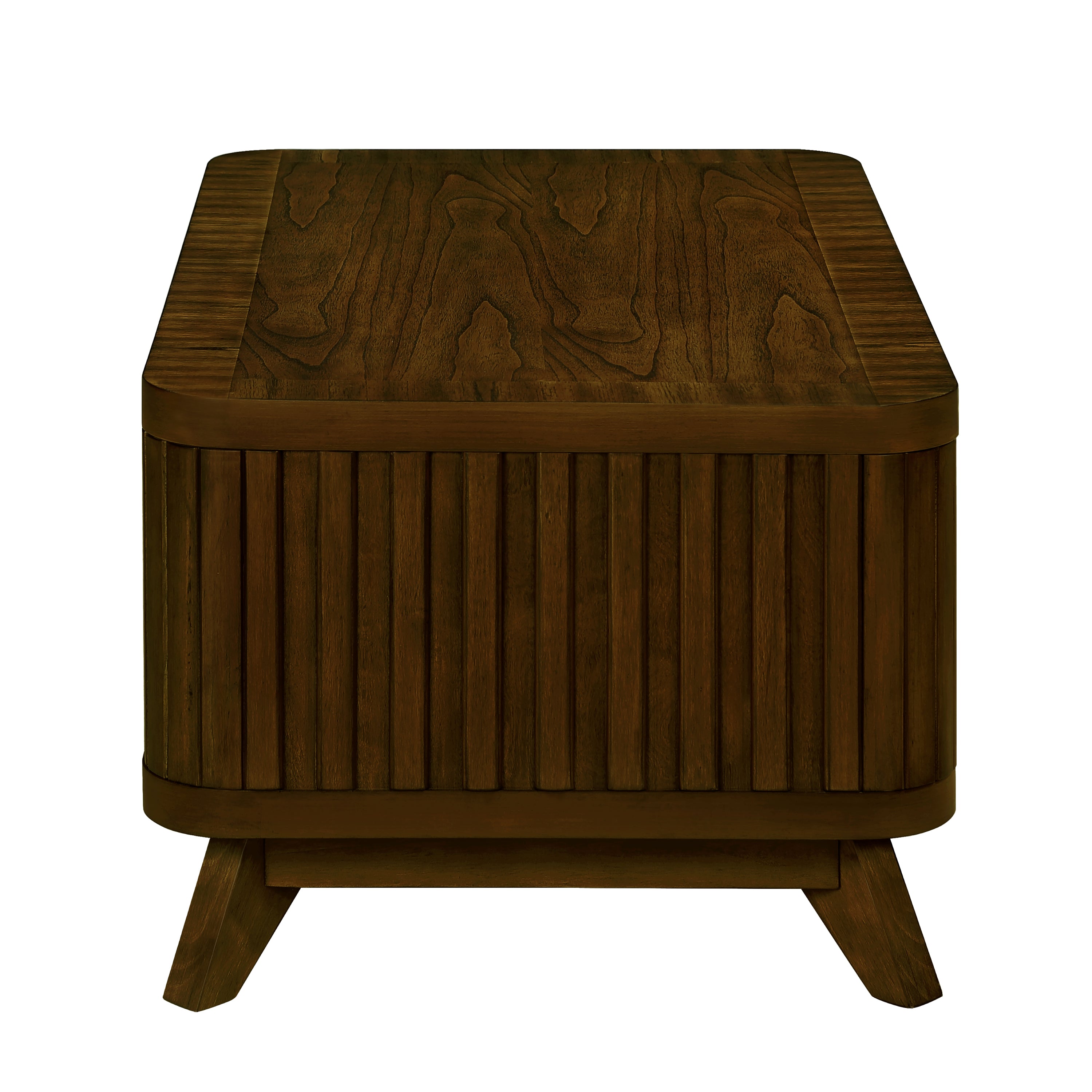 Rectangular Wood Coffee Table for Living Room, 41.5-Inch Coffee Table with Solid Wood Legs, Wood Center Table Tea Table with Open Storage Shelf. Easy Assembly,  Walnut