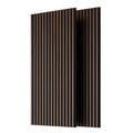 Wood Panels for Wall Slat Wall Panels, 2PC Wood Slat Acoustic Panels for Wall and Ceiling - 3D Fluted Sound Absorbing Panel with Three Sides Fully Wrapped on Wood Finish -45.27''X23.62''(Dark walnut)