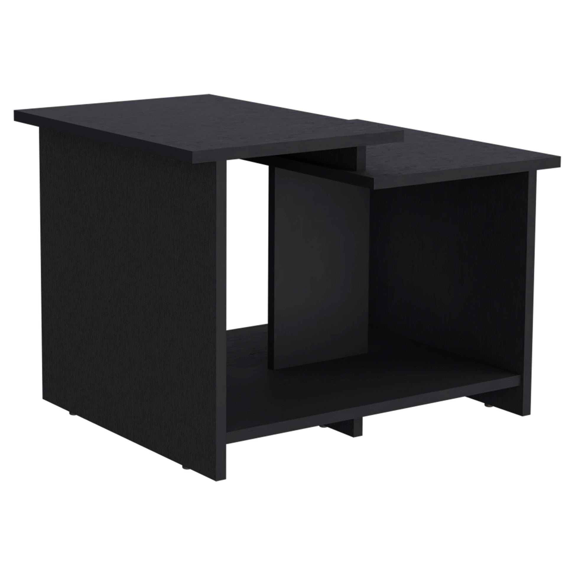 Weman 23.6 W Coffee Table with Open Shelf Living Room, Home Office Storage Black