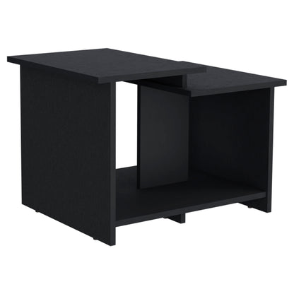 Weman 23.6 W Coffee Table with Open Shelf Living Room, Home Office Storage Black