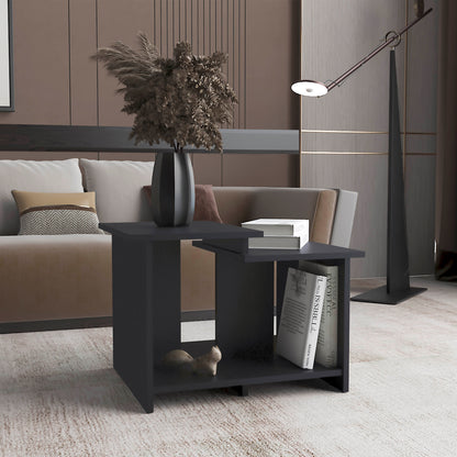 Weman 23.6 W Coffee Table with Open Shelf Living Room, Home Office Storage Black