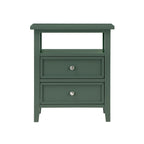 Weston Vintage Green 2 Drawer Nightstand with Nickel Knobs