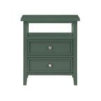 Weston Vintage Green 2 Drawer Nightstand with Nickel Knobs