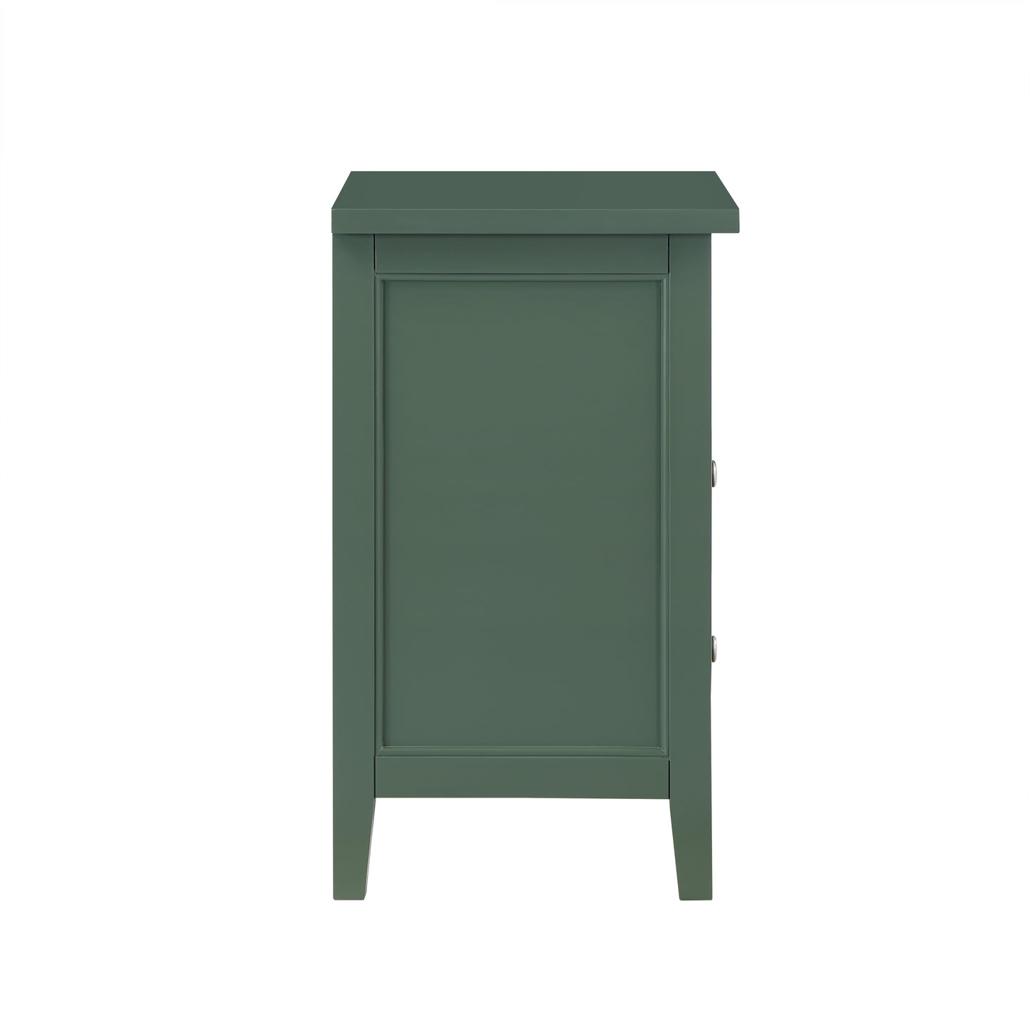 Weston Vintage Green 2 Drawer Nightstand with Nickel Knobs