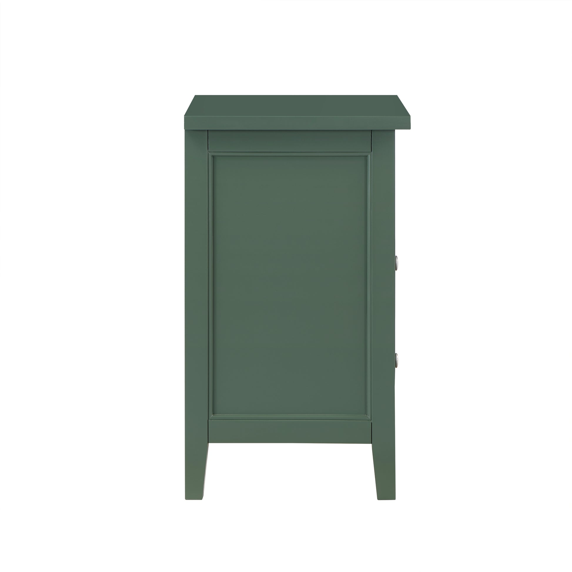 Weston Vintage Green 2 Drawer Nightstand with Nickel Knobs