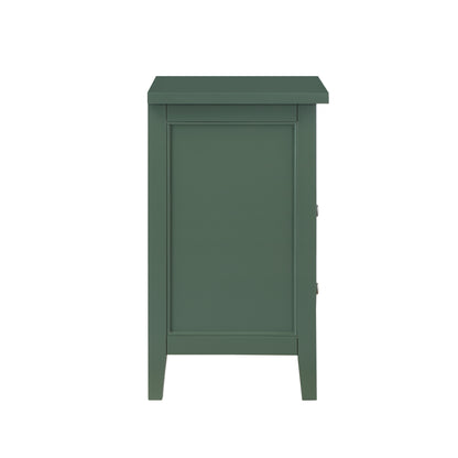 Weston Vintage Green 2 Drawer Nightstand with Nickel Knobs