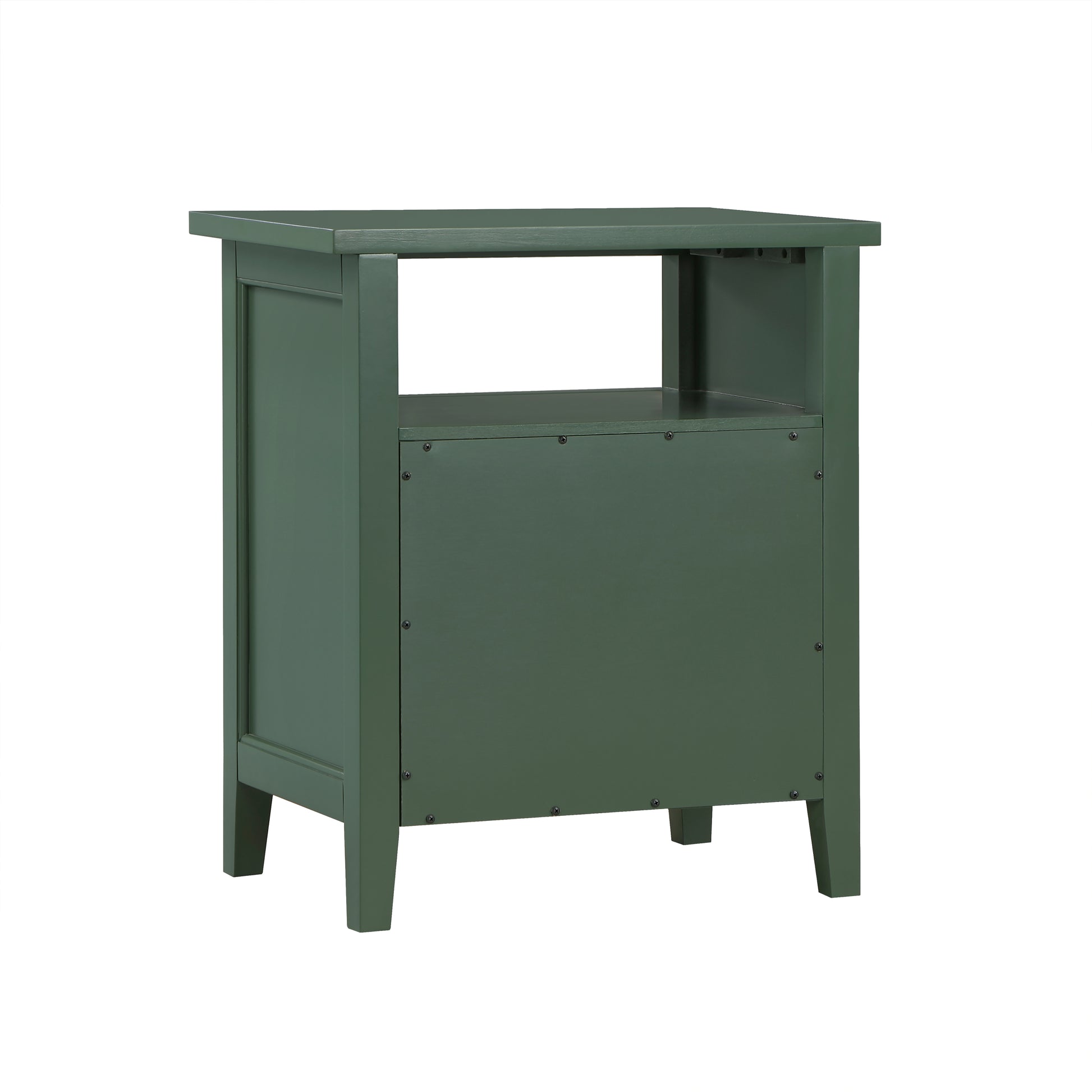 Weston Vintage Green 2 Drawer Nightstand with Nickel Knobs