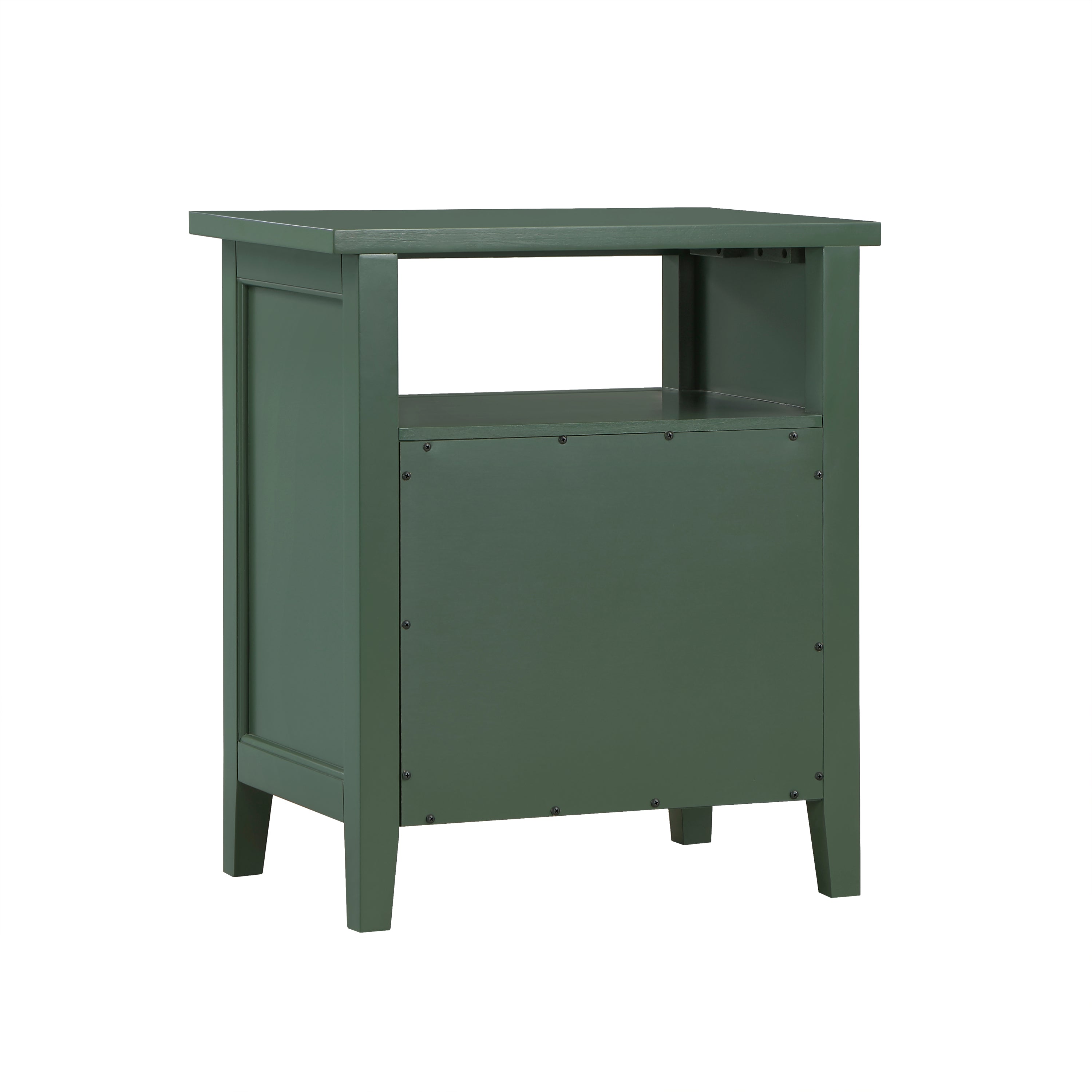 Weston Vintage Green 2 Drawer Nightstand with Nickel Knobs