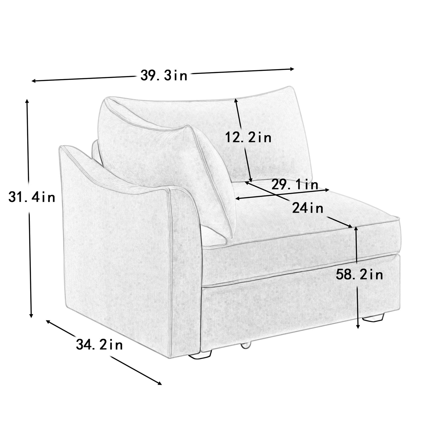 Sofa LSF Velvet - wheat