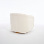 Swivel Accent Chair, 360-degree Swivel Barrel Chair with Teddy Upholstery, Comfy Pumpkin-Shaped Swivel Chair for Living Room, Bedroom, or Office