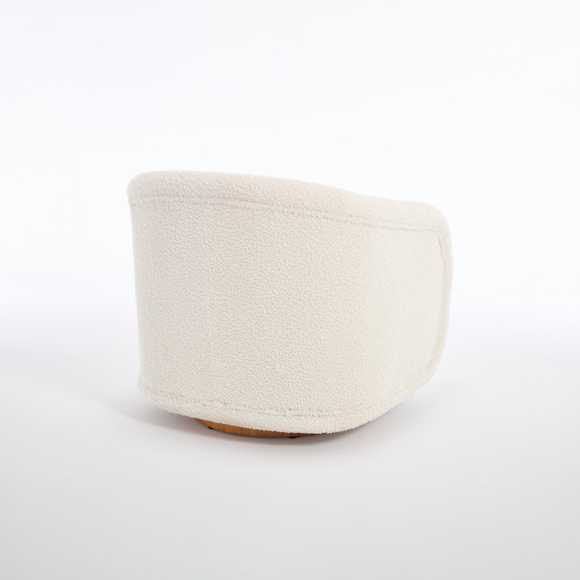 Swivel Accent Chair, 360-degree Swivel Barrel Chair with Teddy Upholstery, Comfy Pumpkin-Shaped Swivel Chair for Living Room, Bedroom, or Office