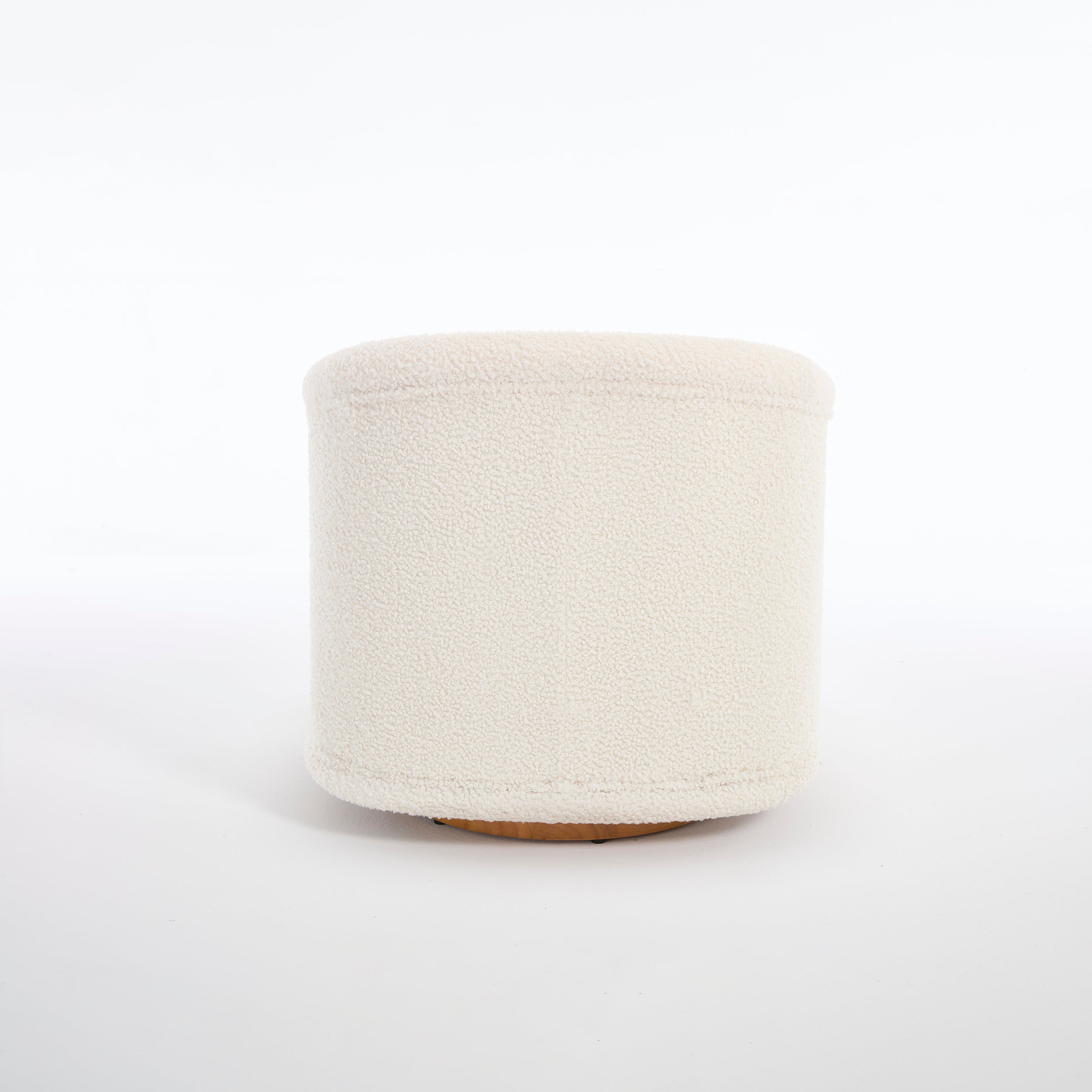 Swivel Accent Chair, 360-degree Swivel Barrel Chair with Teddy Upholstery, Comfy Pumpkin-Shaped Swivel Chair for Living Room, Bedroom, or Office