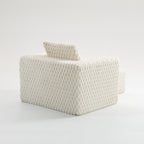 Lingge corduroy compression sofa with Ottoman-33006