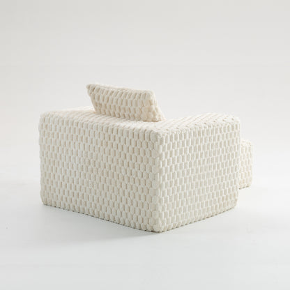 Lingge corduroy compression sofa with Ottoman-33006