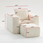 Lingge corduroy compression sofa with Ottoman-33006