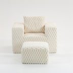 Lingge corduroy compression sofa with Ottoman-33006