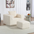 Lingge corduroy compression sofa with Ottoman-33006