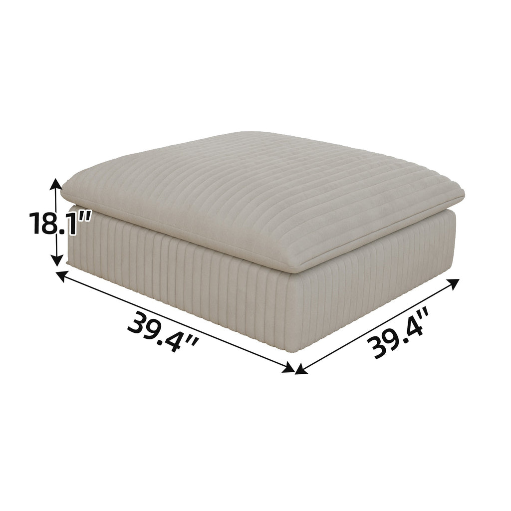 Cloud Sofa,Corduroy Fabric,Deep Seat Couches,Double-layer design,Removable Cushion,No Assembly, DIY Combination for Living room, Bedroom,Conference room ,Apartment,White - Groovy Boardz