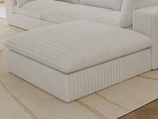 Cloud Sofa,Corduroy Fabric,Deep Seat Couches,Double-layer design,Removable Cushion,No Assembly, DIY Combination for Living room, Bedroom,Conference room ,Apartment,White - Groovy Boardz