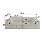 39.8' Cloud Sofa,Corduroy Fabric,Deep Seat Couches,Double-layer design,Removable Cushion,No Assembly, DIY Combination for Living room, Bedroom,Conference room ,Apartment,White - Groovy Boardz
