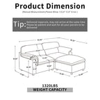Cloud Sectional Sofa, Down-Filled Sofa, Living Room Modular Sofa, Minimalist Modern Style, Removable & Washable Sofa Cover, Chenille Fabric, Storage Function