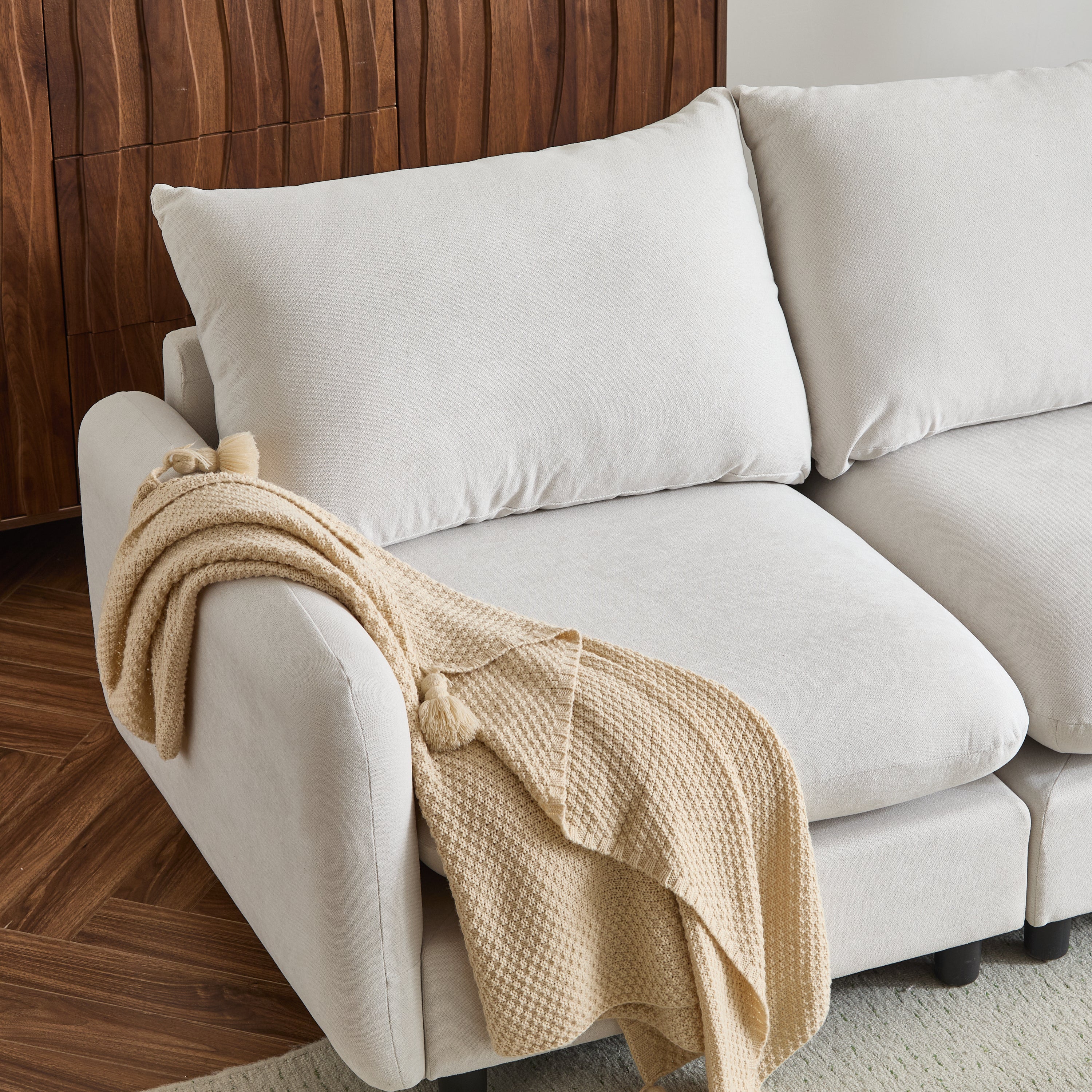 99 in. 4-Piece L Shaped Modular Free Combination Sectional Sofa Couch for Living Room and Spacious Space Sectional Sofa