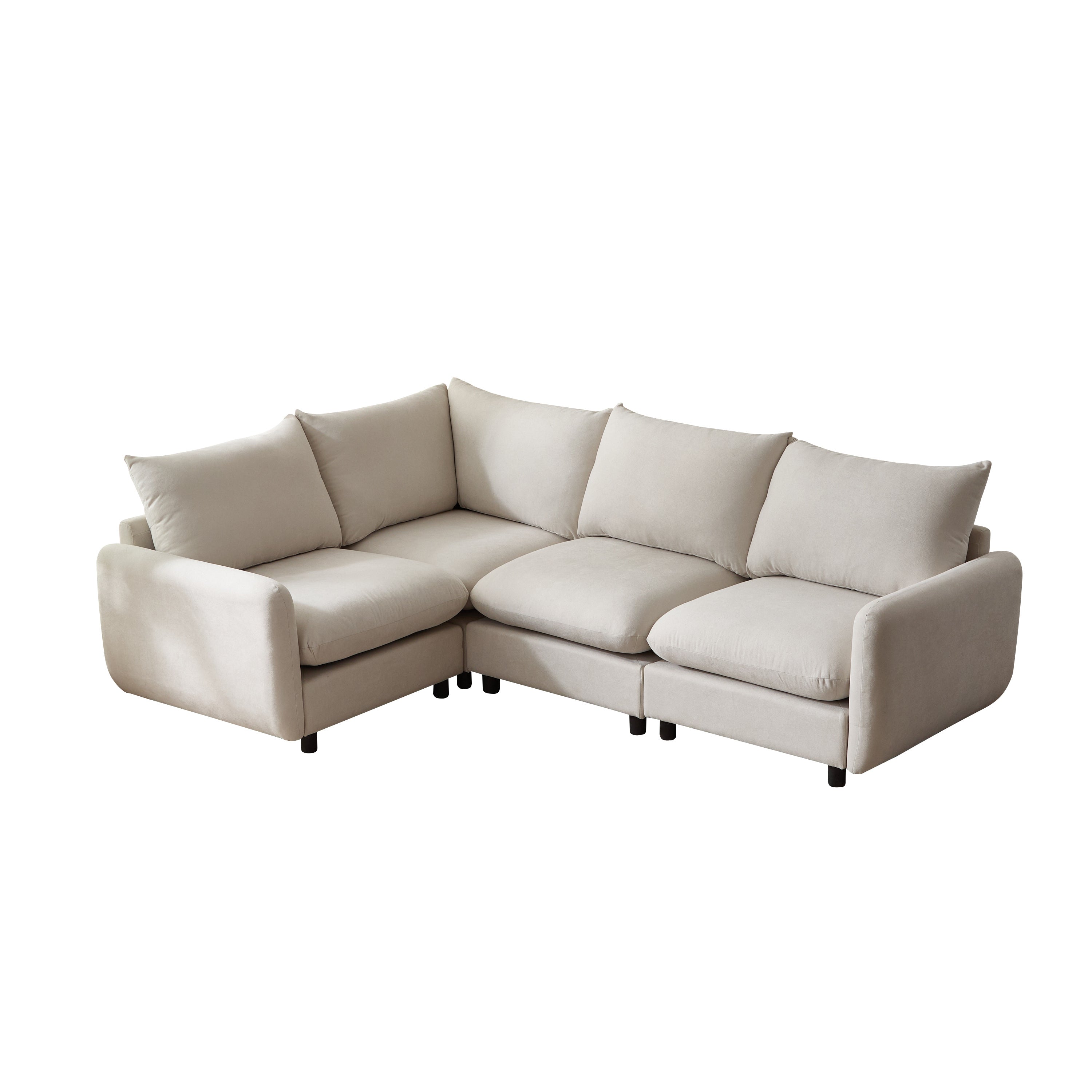 99 in. 4-Piece L Shaped Modular Free Combination Sectional Sofa Couch for Living Room and Spacious Space Sectional Sofa