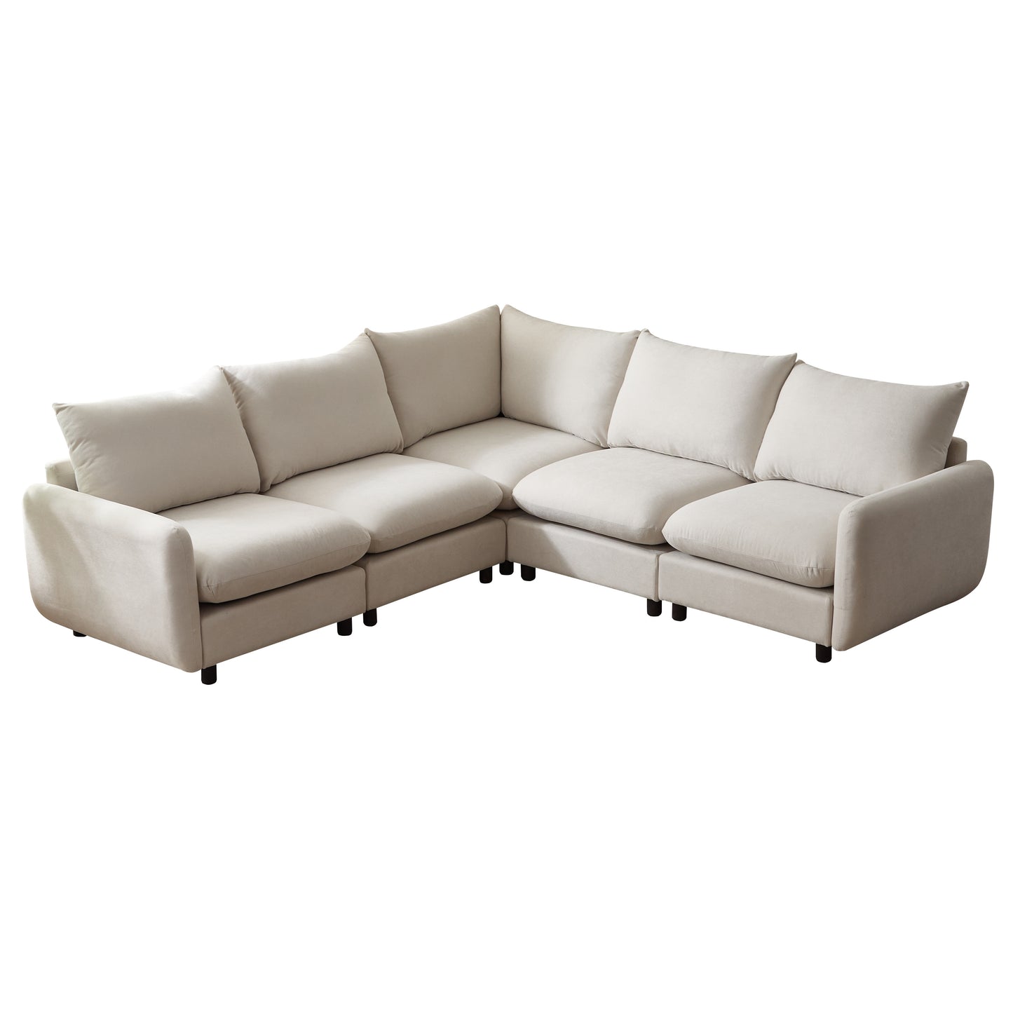 99 in. oversize 5-Piece L Shaped Modular Free Combination Sectional Sofa Couch for Living Room and Spacious Space Sectional Sofa