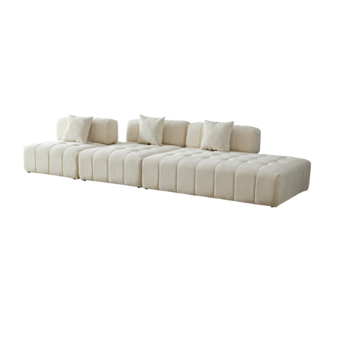 WKS3 Piano key combination sofa, 2 single seats plus 1 concubine fabric sofa Sectional Sofa