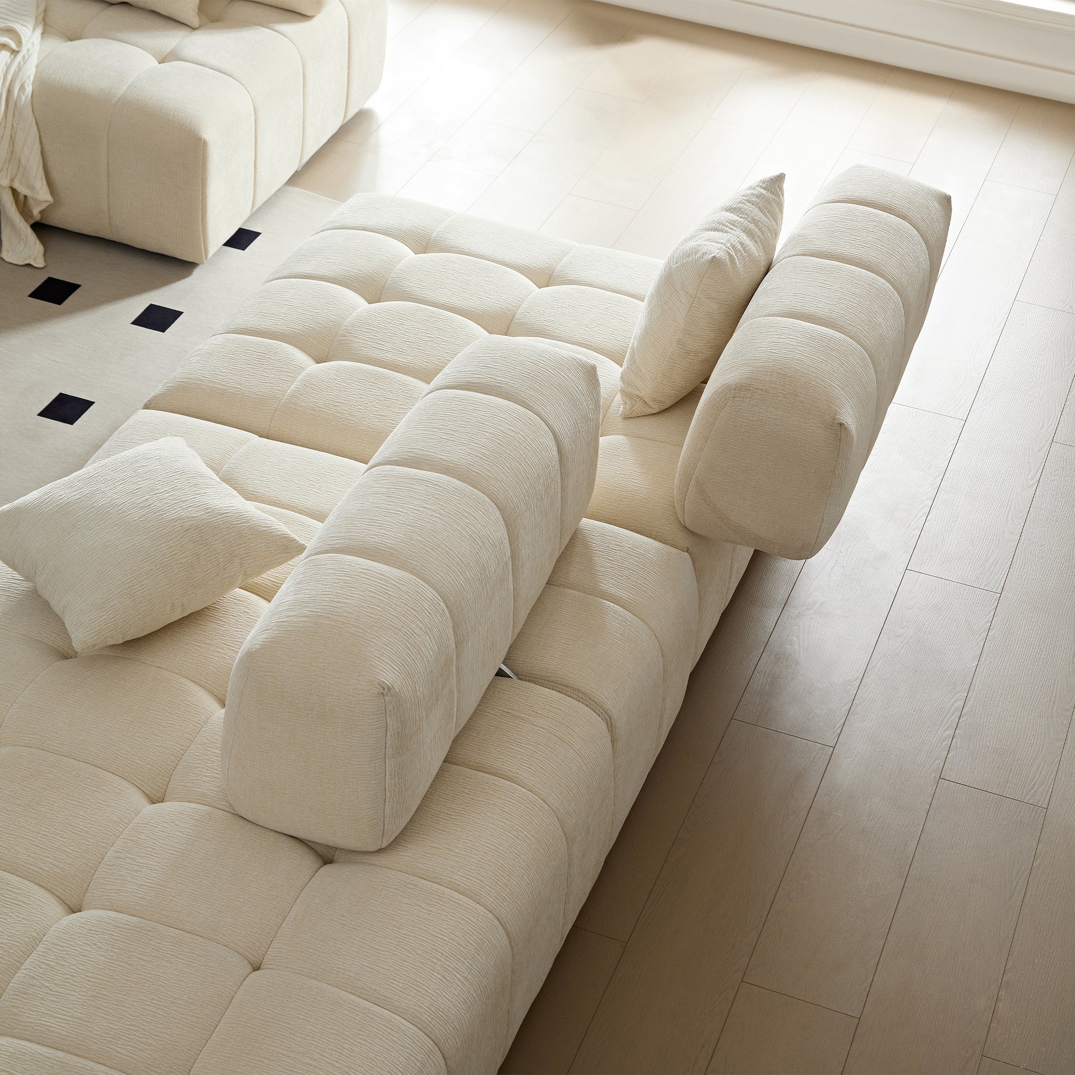 WKS3 Piano key combination sofa, 2 single seats plus 1 concubine fabric sofa Sectional Sofa