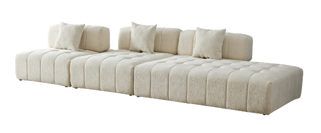 WKS3 Piano key combination sofa, 2 single seats plus 1 concubine fabric sofa Sectional Sofa