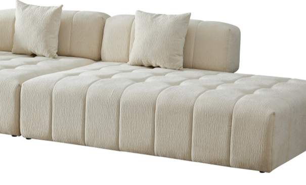WKS3 Piano key combination sofa, 2 single seats plus 1 concubine fabric sofa Sectional Sofa