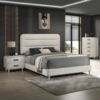 1pc Contemporary Style Two Drawers Nightstand Solid Wood Unique White Finish Bedroom Furniture