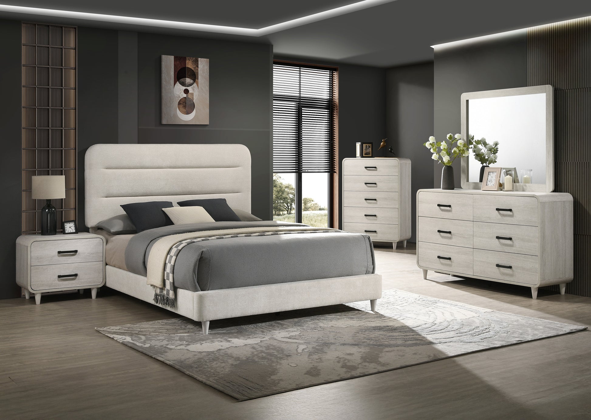 1pc Contemporary Style Two Drawers Nightstand Solid Wood Unique White Finish Bedroom Furniture