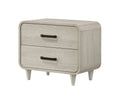 1pc Contemporary Style Two Drawers Nightstand Solid Wood Unique White Finish Bedroom Furniture