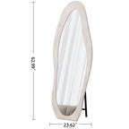 White Full Length Mirror with Wooden Frame, 63x24.