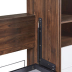 Full Size Murphy Bed Wall Bed with Cabinet,White(OLD SKU:LP000691) Bed Frame