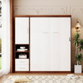 Full Size Murphy Bed Wall Bed with Cabinet,White(OLD SKU:LP000691) Bed Frame