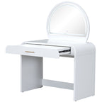 39 Makeup Vanity Table with Mirror Touch Screen Lighted Mirror, Dressing Table with Drawer for Bedroom, White
