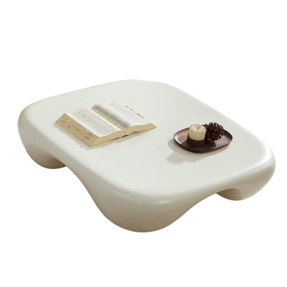 Modern Coffee Table Faux Travertine Textured for Livingroom/Office,white