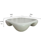 Modern Coffee Table Faux Travertine Textured for Livingroom/Office,white