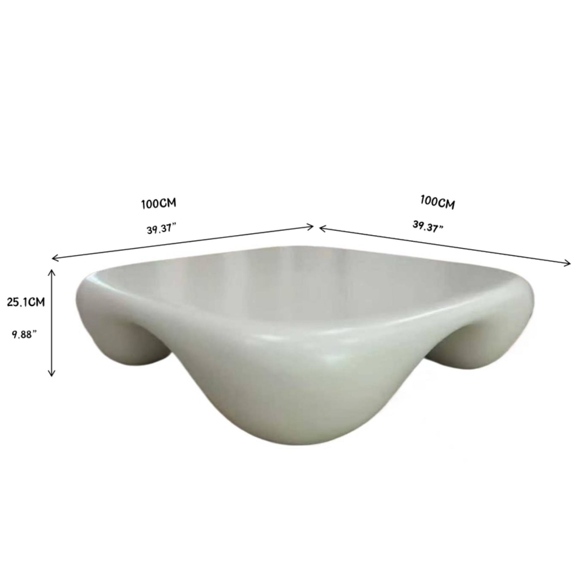 Modern Coffee Table Faux Travertine Textured for Livingroom/Office,white