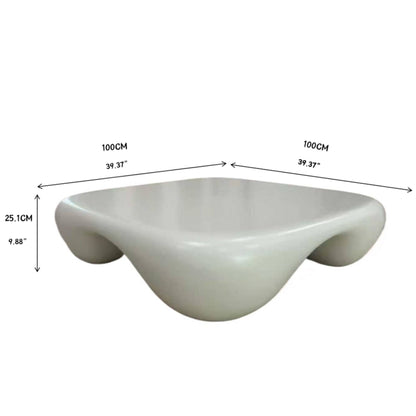 Modern Coffee Table Faux Travertine Textured for Livingroom/Office,white