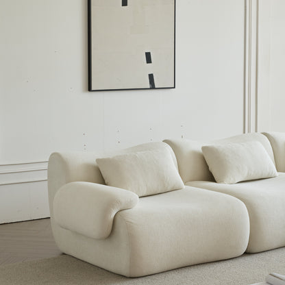 Sofa in a Box, Memory Foam 2-Seater Couch, Modern Compression Sofa with Deep Seat, No Assembly Required, Couch for Living Room Bedroom Apartment, White