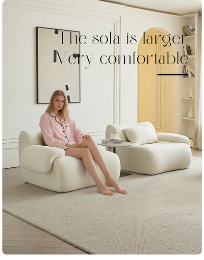 Sofa in a Box, Memory Foam 2-Seater Couch, Modern Compression Sofa with Deep Seat, No Assembly Required, Couch for Living Room Bedroom Apartment, White