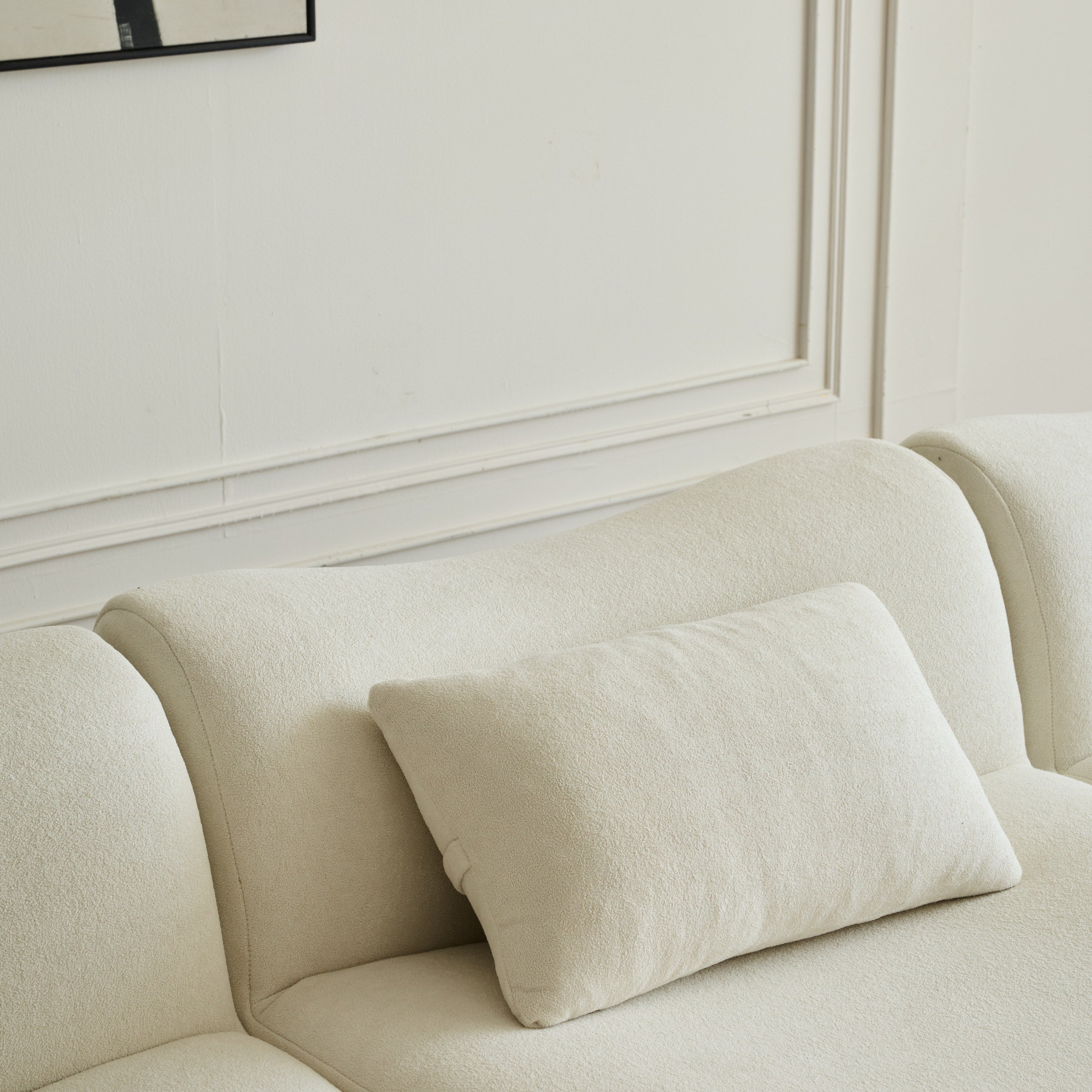 Sofa in a Box, Memory Foam 2-Seater Couch, Modern Compression Sofa with Deep Seat, No Assembly Required, Couch for Living Room Bedroom Apartment, White