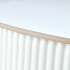 Modern Round Movable Coffee Table with Casters, 2 Drawers, Marble Pattern Sintered Stone Top, White, 29.5' Coffee Table